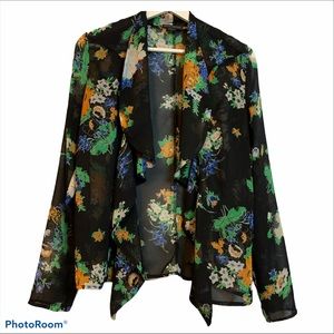 Obey propaganda S drape front sheer blazer kimono